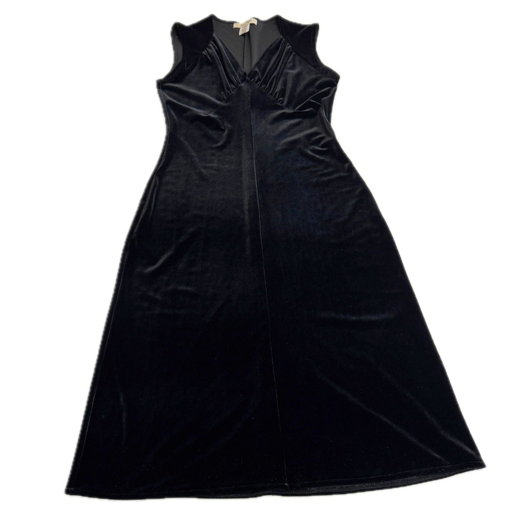 Free People Dress Womens Small Black Velvet V Neck Vintage Y2K Goth Witchy
